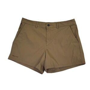 Marmot Women's Hiking Shorts Size 14 Tan Stretch Recycled Nylon Outdoor Trail